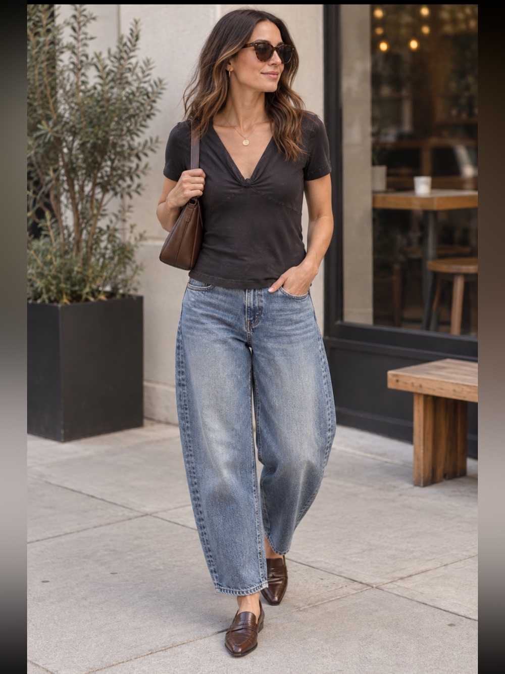 Theory Black Draped Neck Top Short Sleeve Minimalist Soft Knit Tee